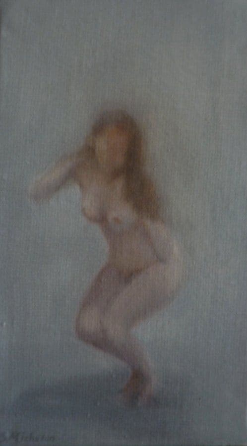 Blonde vue de face, Huile sur toile, Sophie Michalon