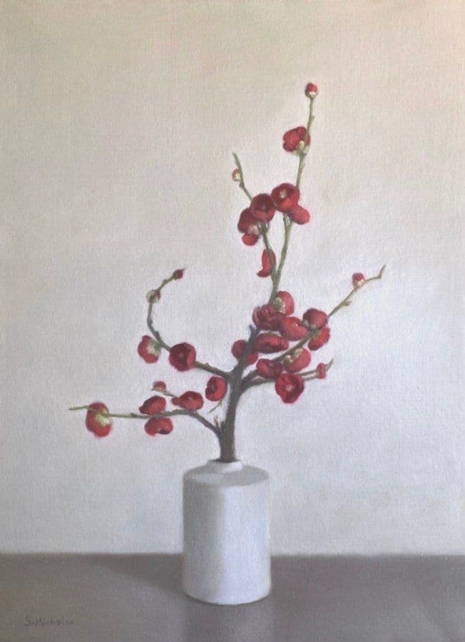 Branche de cerisier, Huile sur toile, Sophie Michalon
