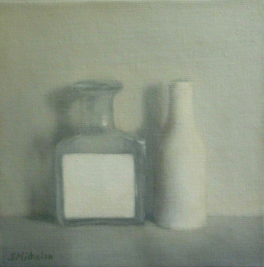 La petite bouteille carrée, Huile sur toile, Sophie Michalon