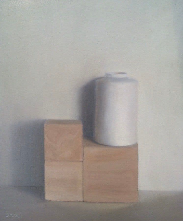 Le vase et les cubes, Huile sur toile, Sophie Michalon